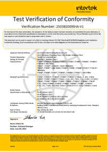 Test Verification of Conformity