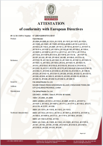 ATTESTATIONof conformity with European Directives