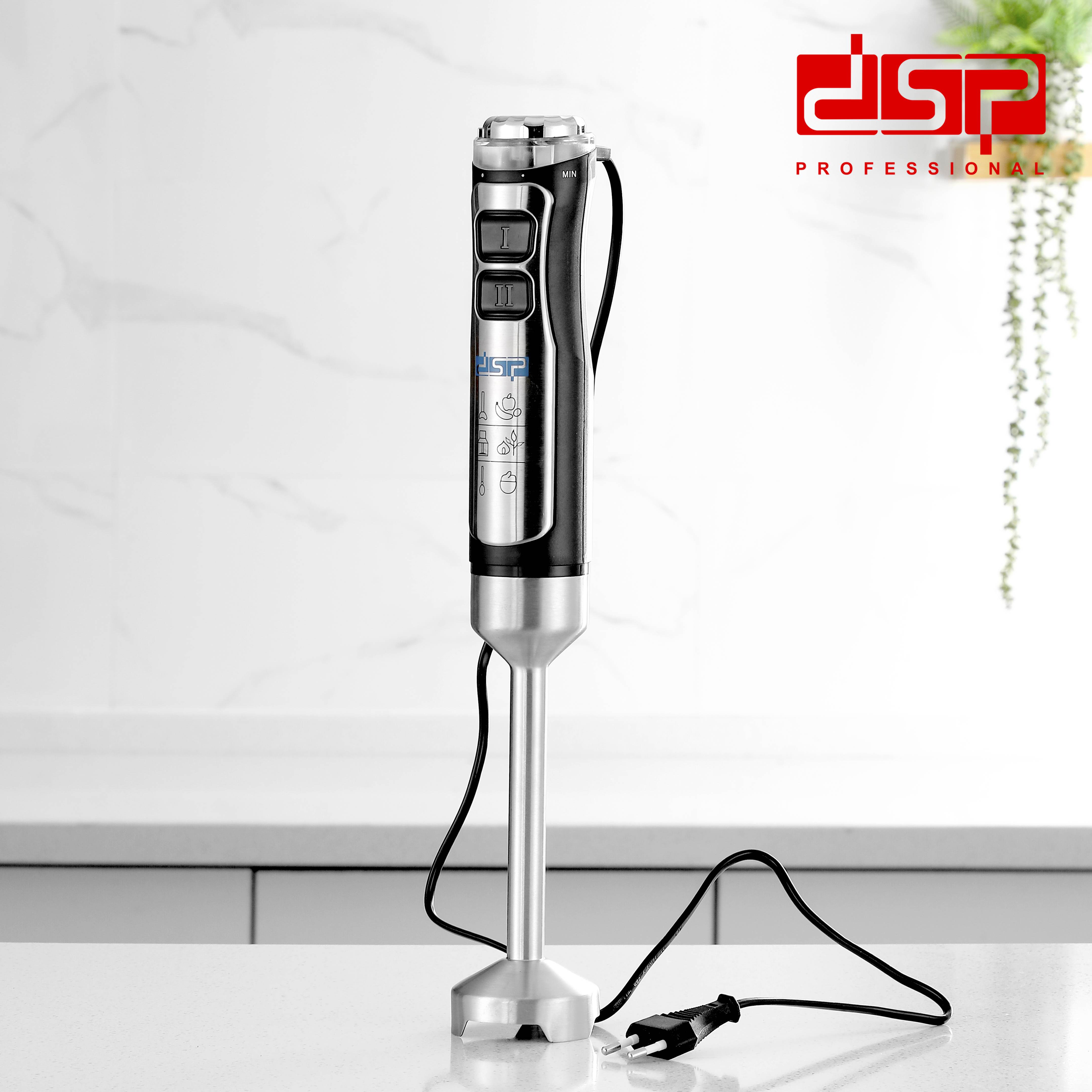 DSP immersion hand blender for blending, pureeing and emulsifying in the vessel