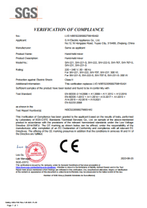 VERIFICATION OF COMPLIANCE