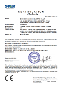 CERTIFICATION OF Conformity