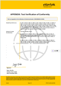 Test Verification of Conformity