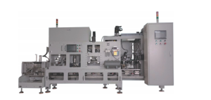 Automatic Ring-Sleeving, Capping & Basket-Loading Machine