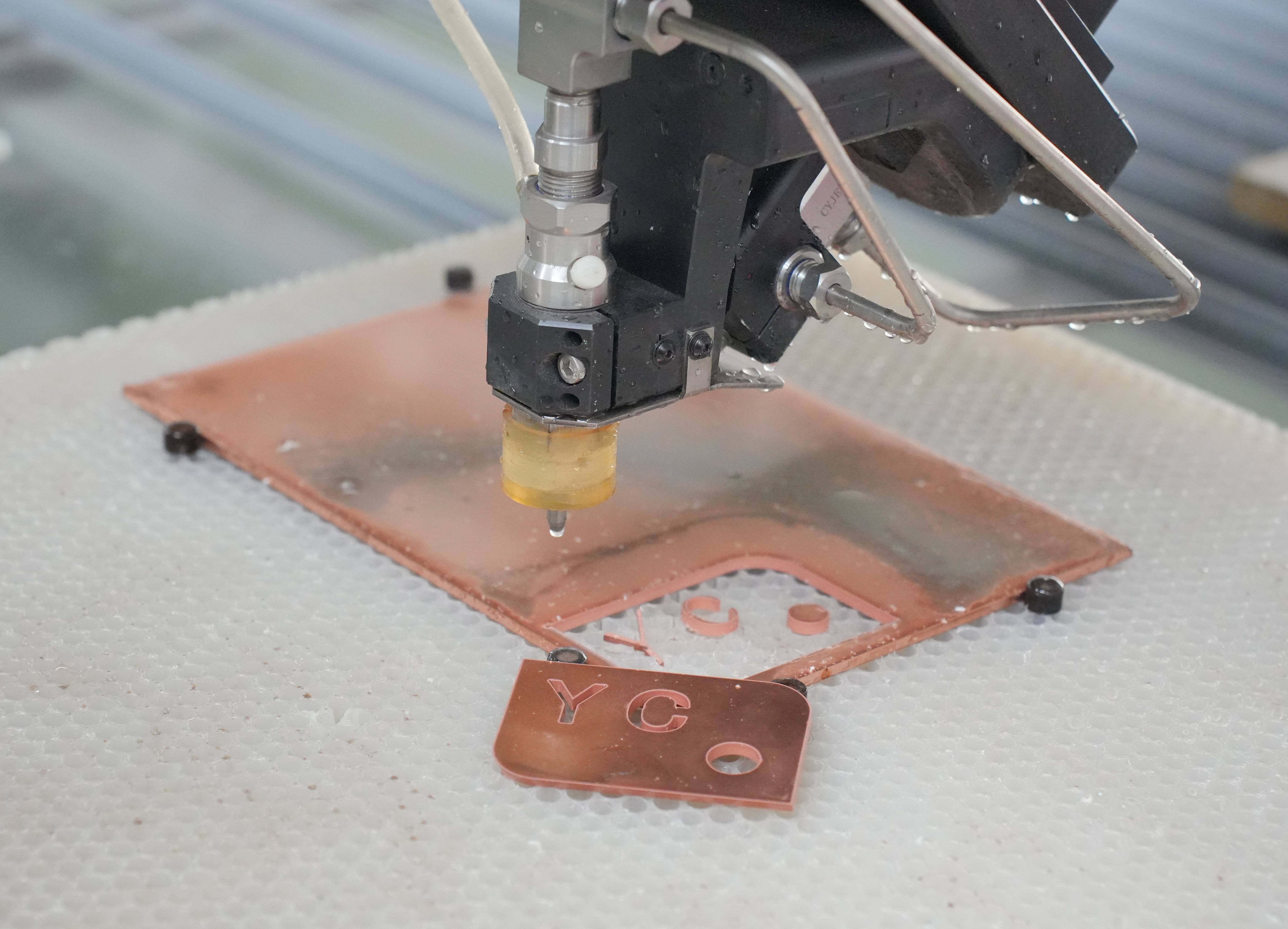 Metal processing application with waterjet cutting