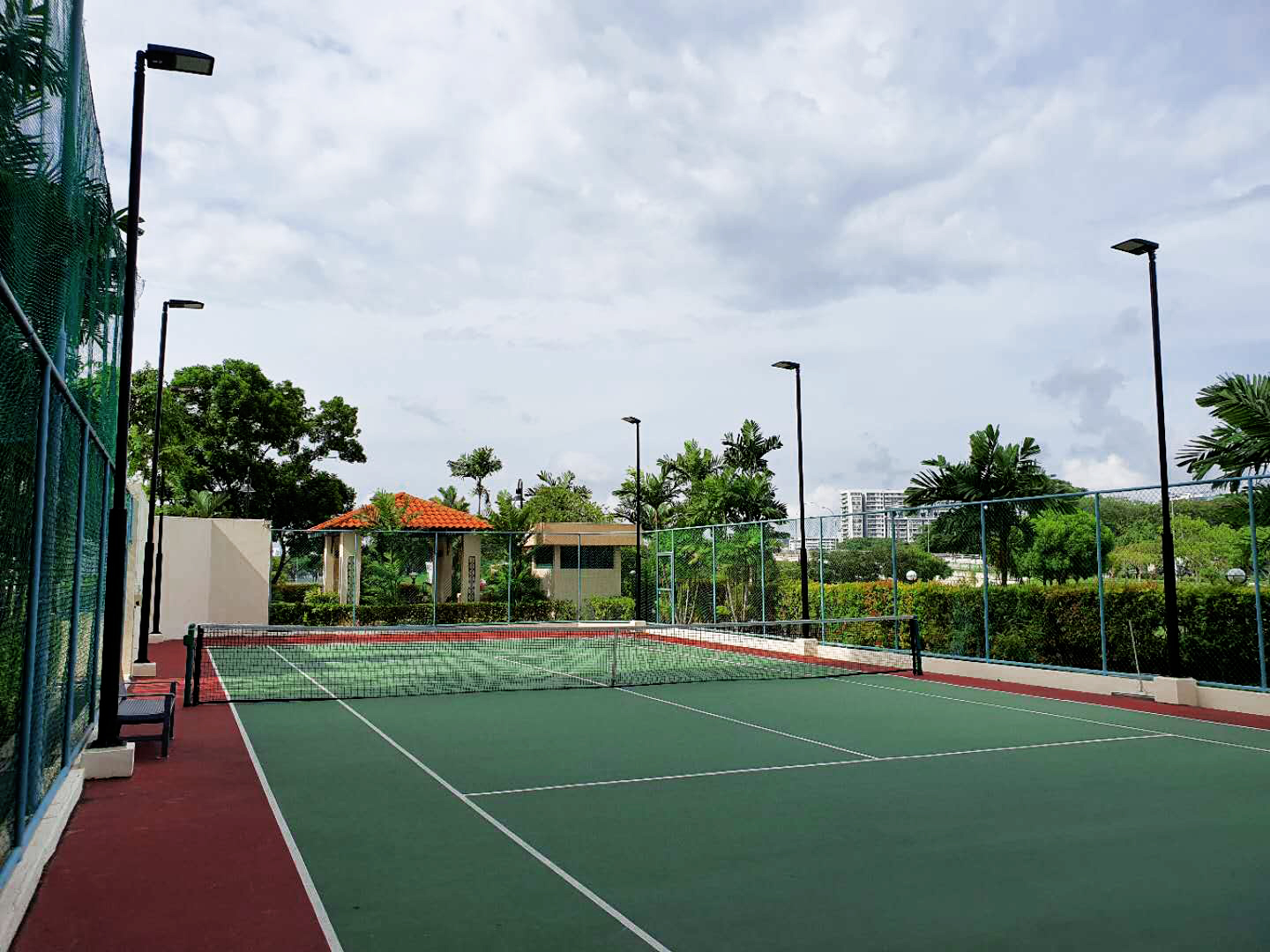Tennis court lighting installation by AOK in Australia, demonstrating long-term outdoor durability