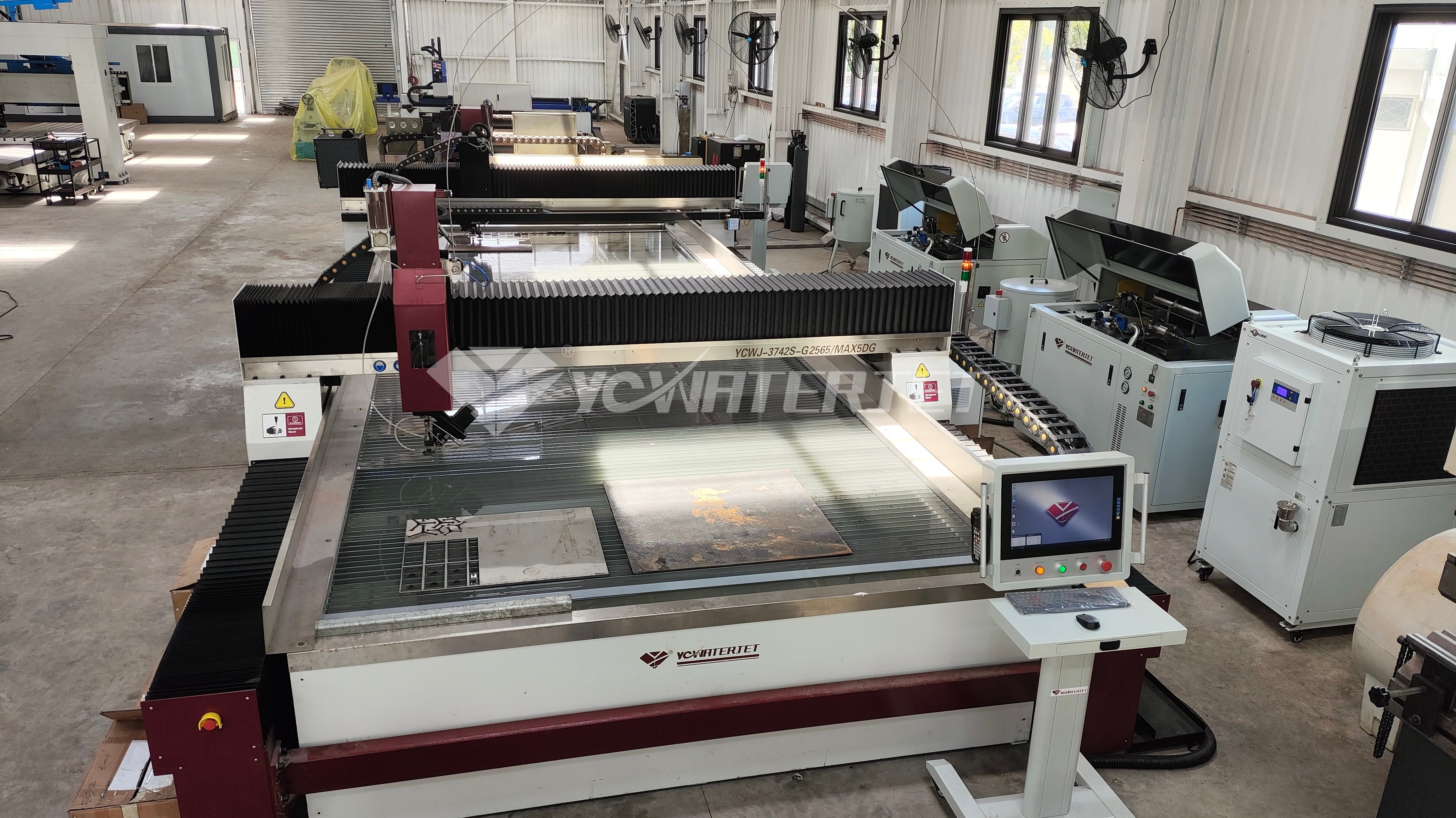 YC Waterjet double gantry 5-axis waterjet cutting machine for yacht aluminum cutting in Mauritius
