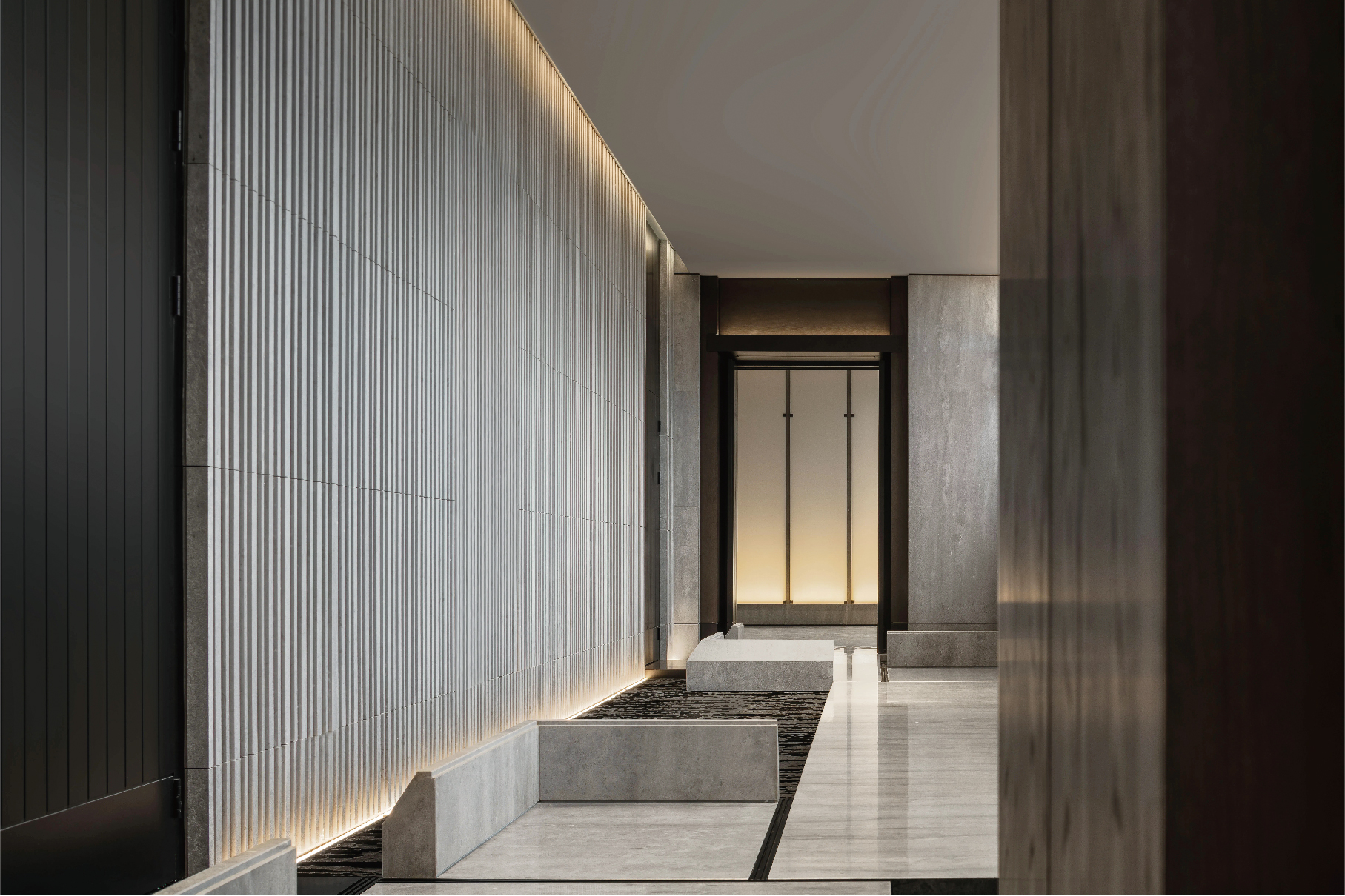 Home lift installation in a private residence, representing residential building scenario