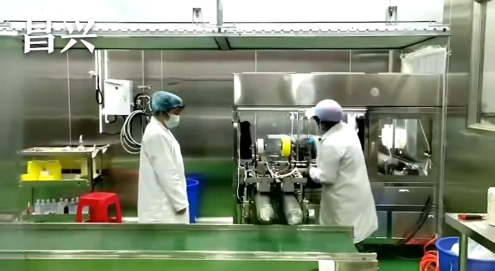 Indoor edible mushroom cultivation workshop operating continuous bagging automation