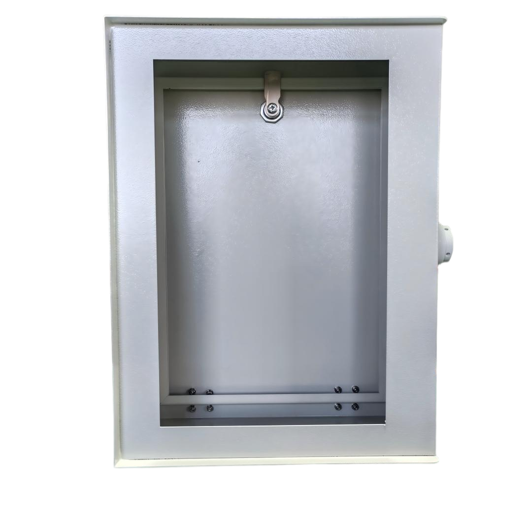 Enclosure box with DIN rail interior