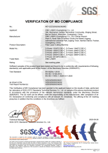 VERIFICATION OF MD COMPLIANCE
