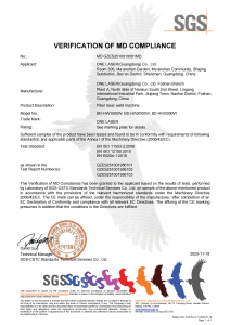VERIFICATION OF MD COMPLIANCE