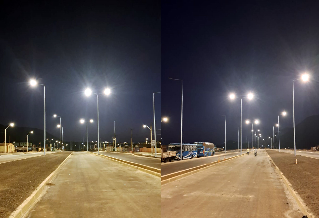 Municipal roadway lighting project installation
