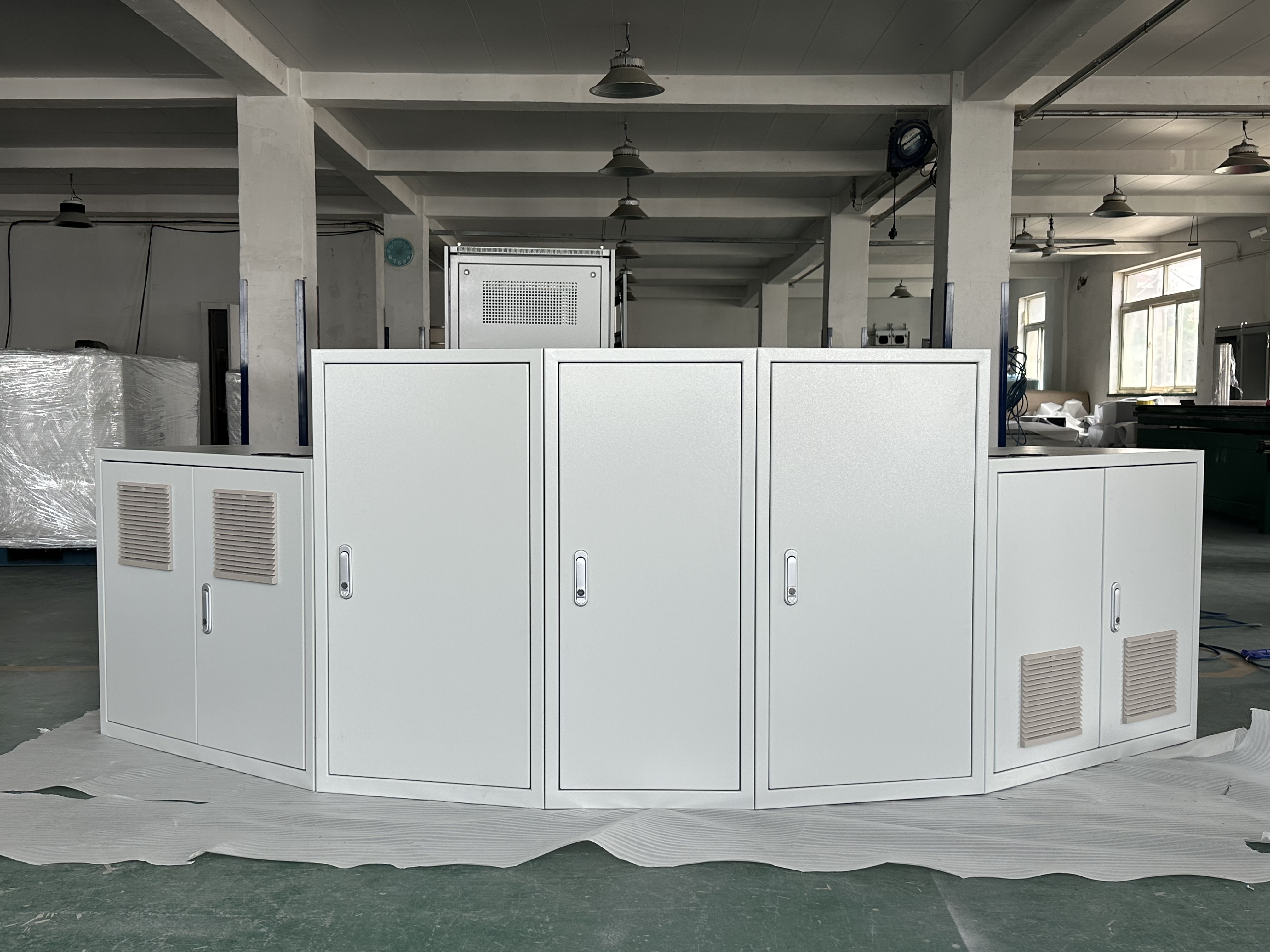 PLC control console front view with adjustable feet