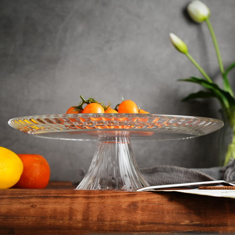 Glass cake stand with pedestal