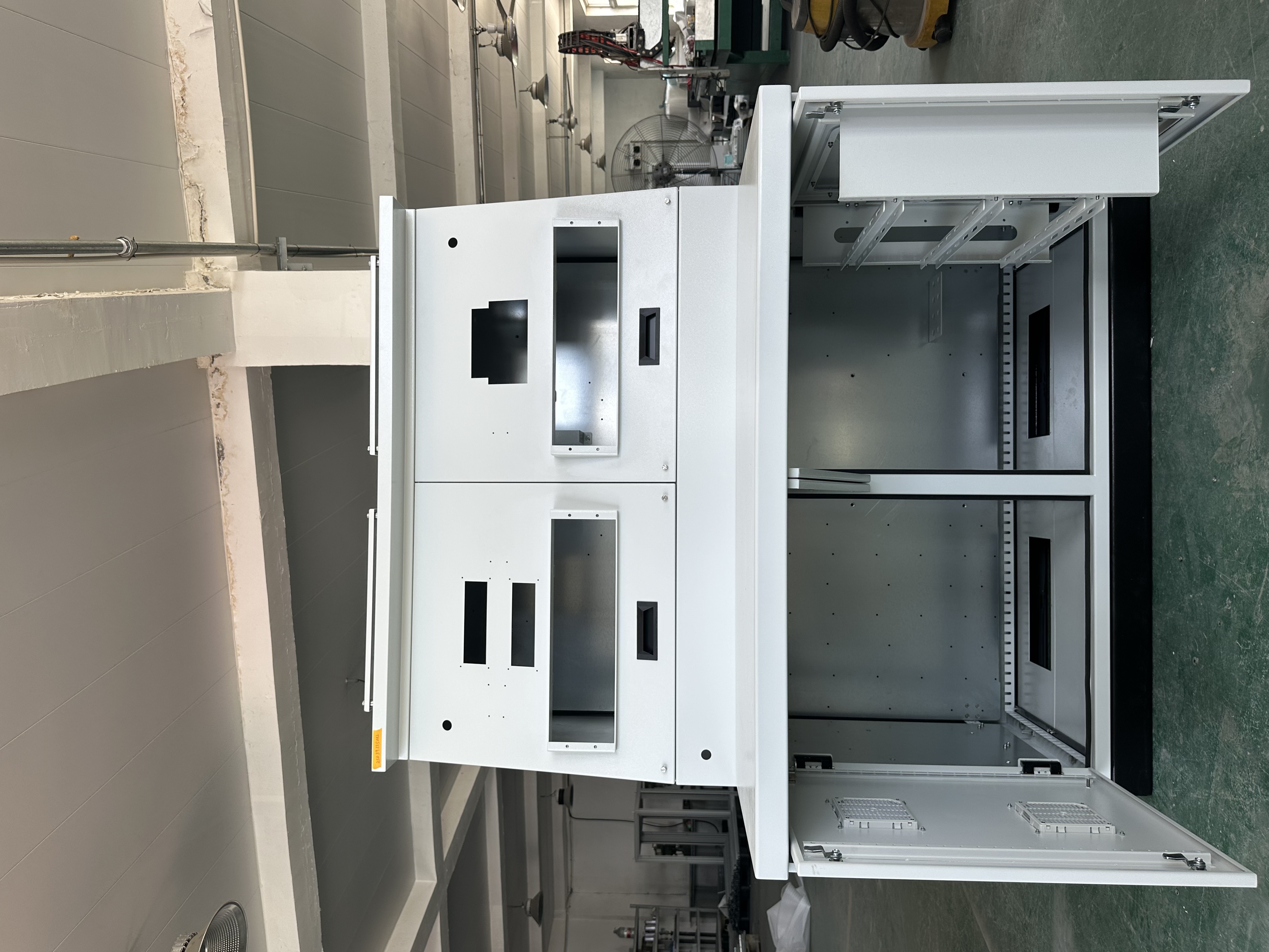 Sloped Industrial Control Console side angle with cable management features