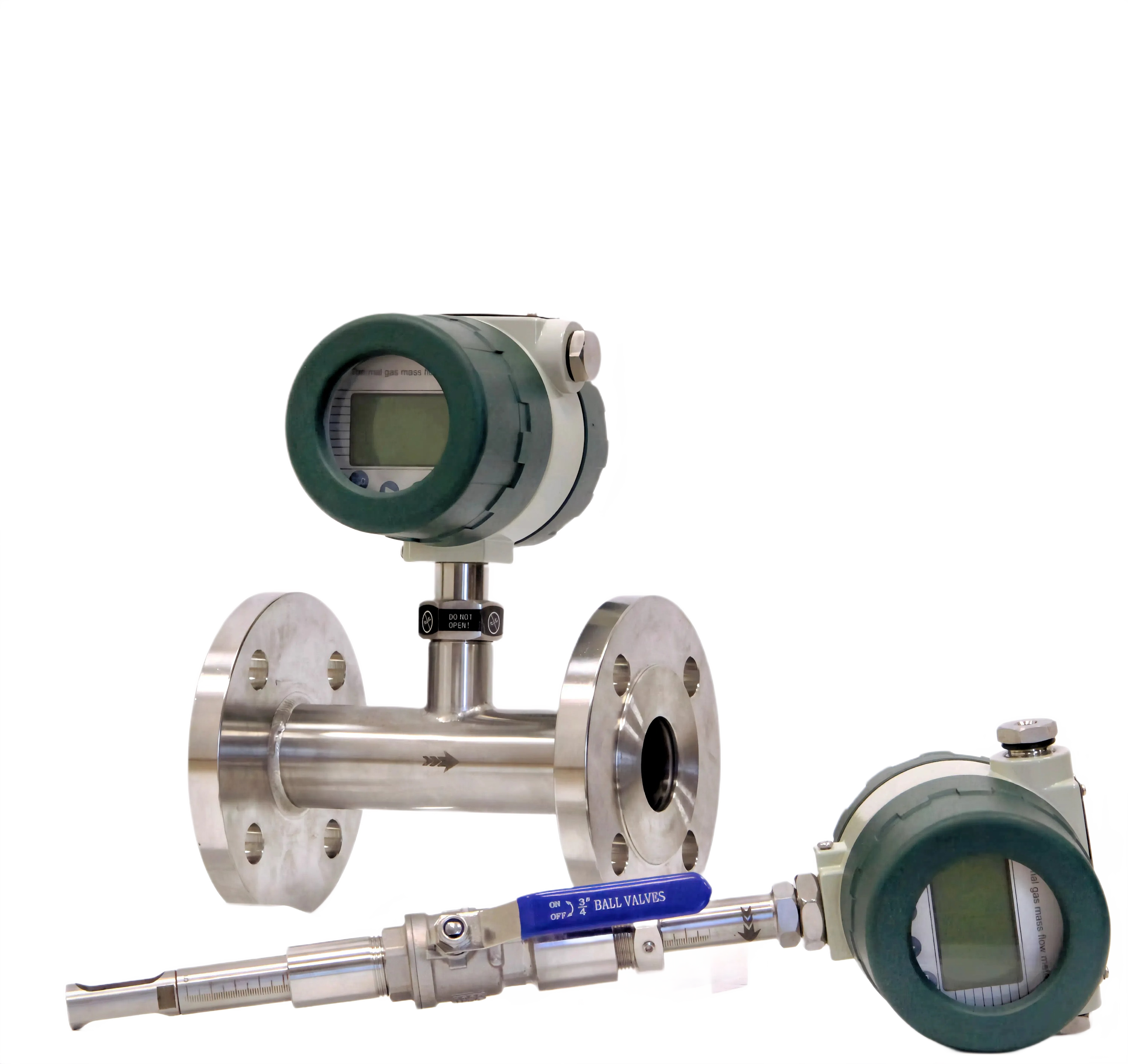 Thermal dispersion mass flow meter for industrial gas measurement