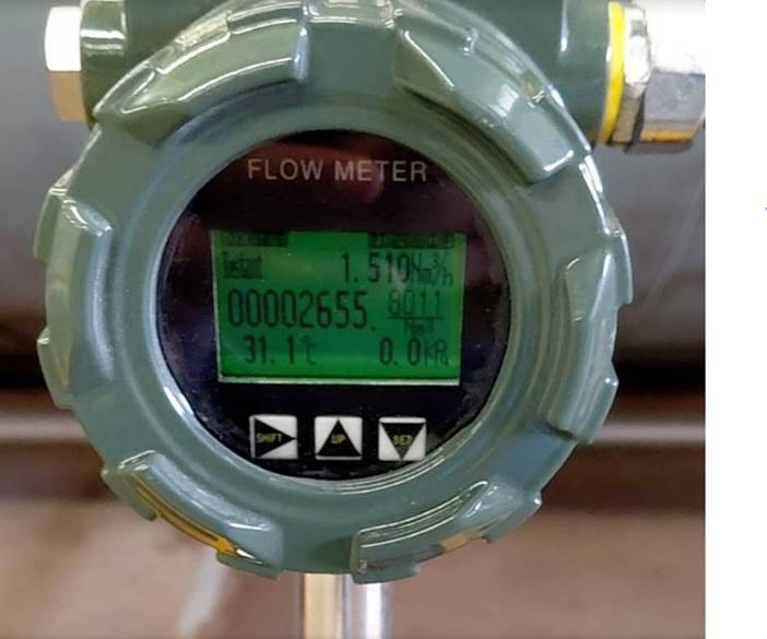 Steam flow measurement using mass flow meter