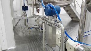 Mass flow meter for syrup