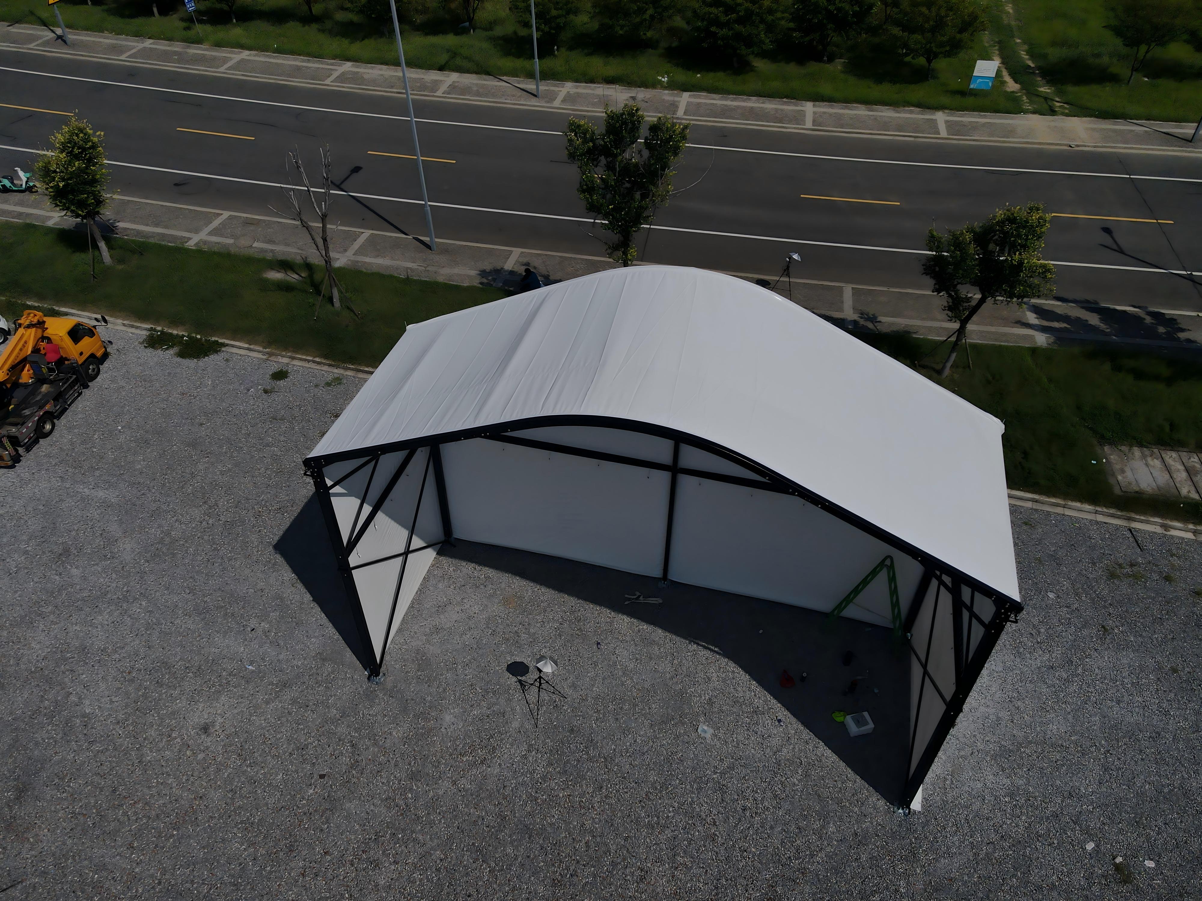 Custom padel tent installed for a Greek padel club