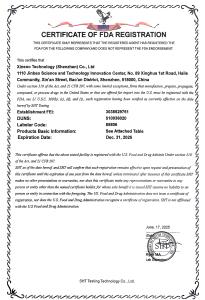 FDA Registration Certificate