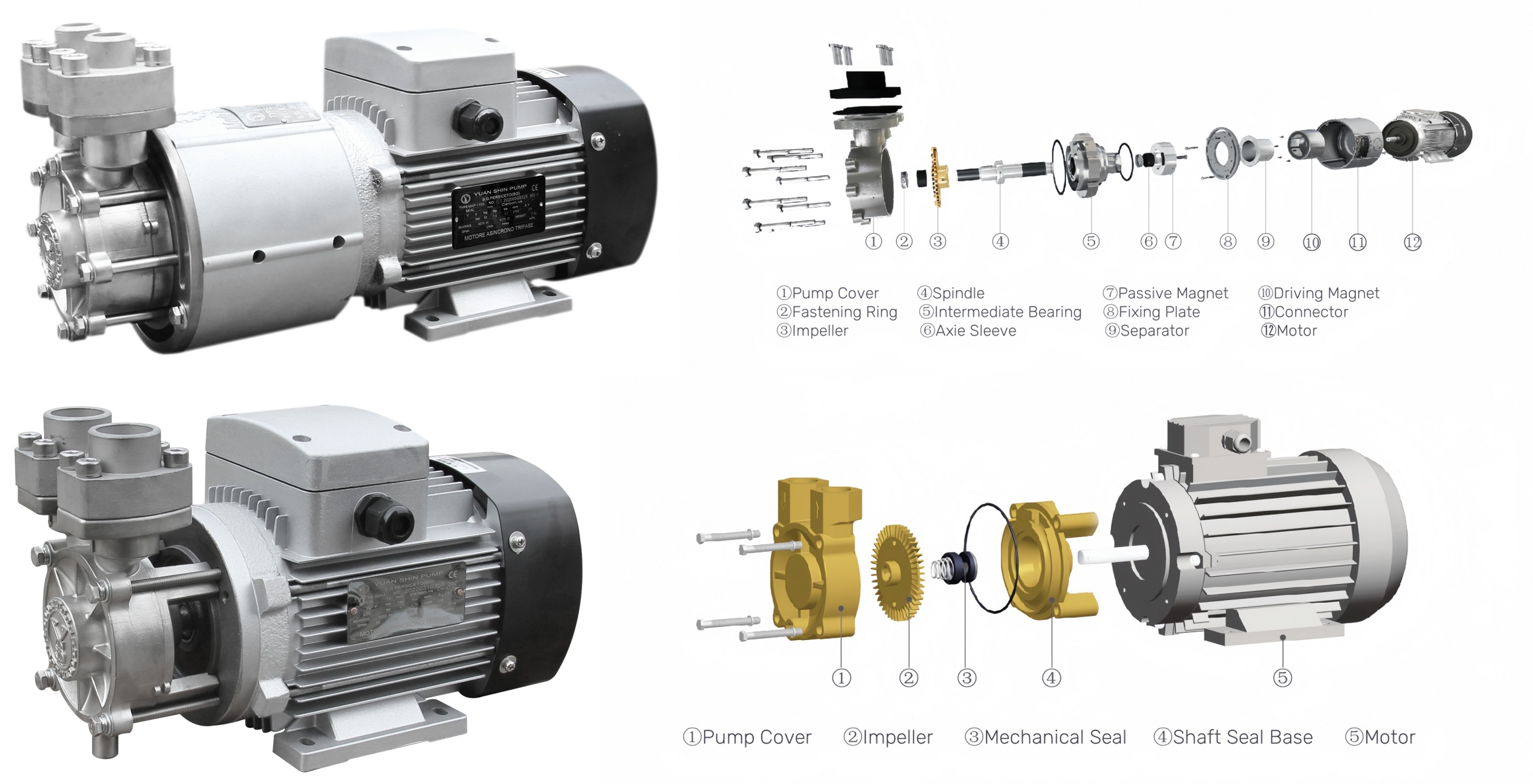 Sealing structure difference between magnetic drive and mechanical seal pumps
