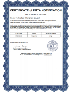 CERTIFICATE of PMTA NOTIFICATION