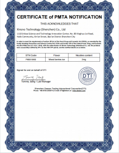 CERTIFICATE of PMTA NOTIFICATION