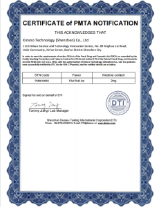 CERTIFICATE of PMTA NOTIFICATION