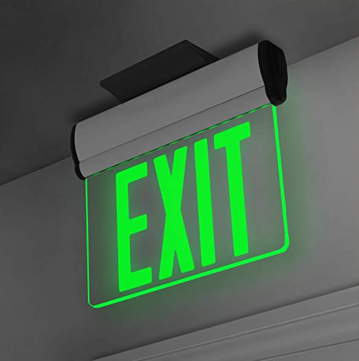 emergency light ceiling mounted exit sign for commercial corridors