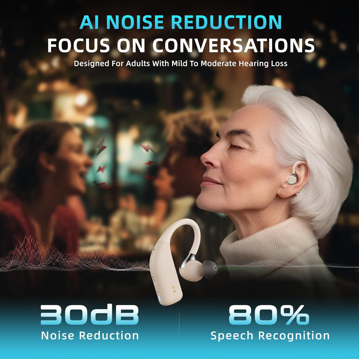 Bluetooth OTC hearing aids H9 with charging case