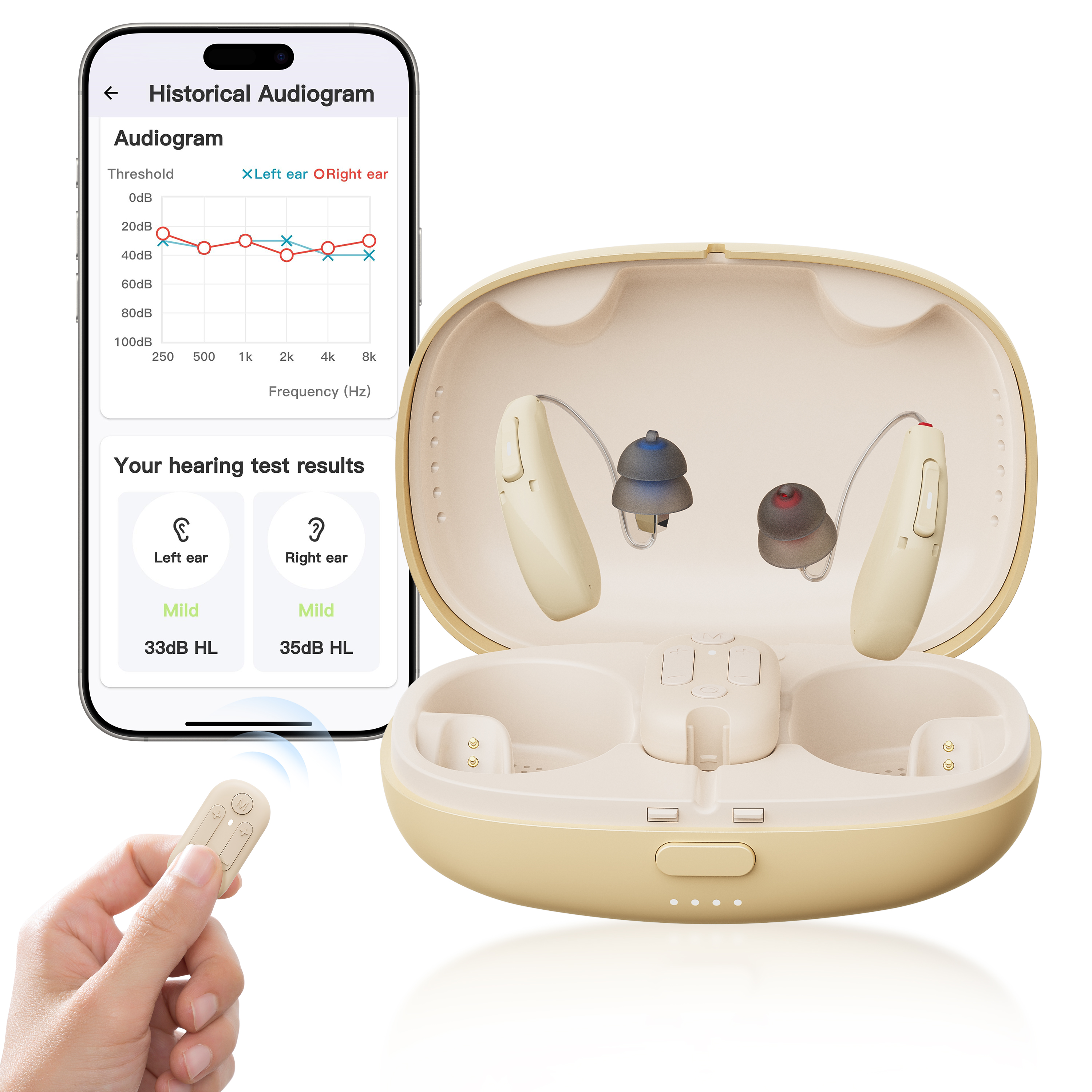 Flysound H6 side view showing charging contacts and volume button