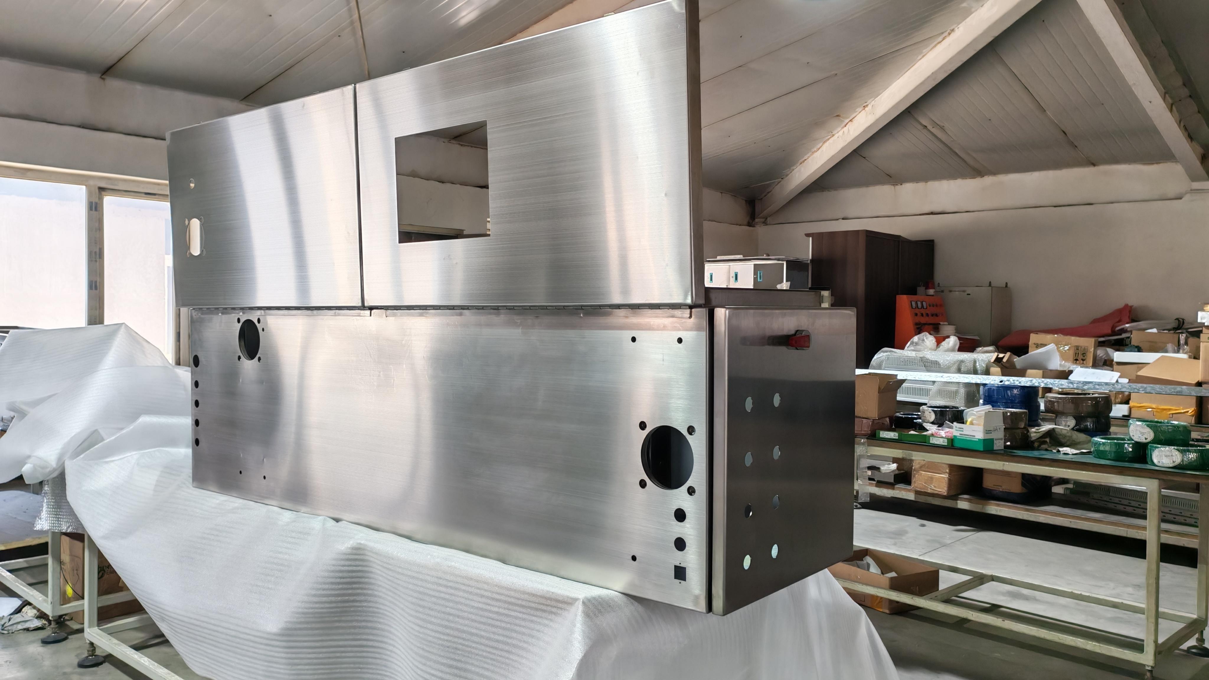 Custom stainless steel enclosure ready for delivery on a non-standard project