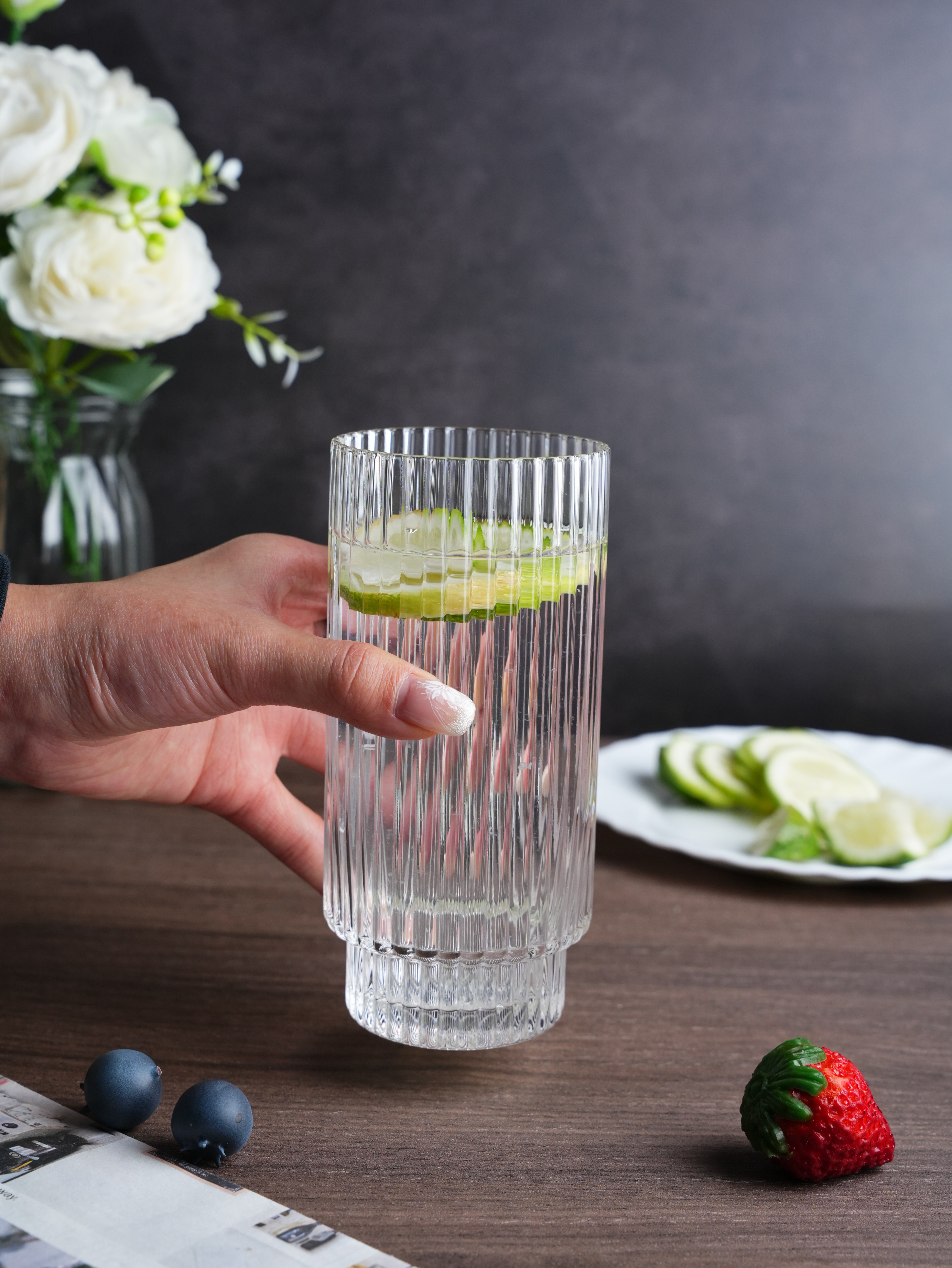 400ml Ribbed Highball Tumbler