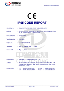 IP65 CODE REPORT