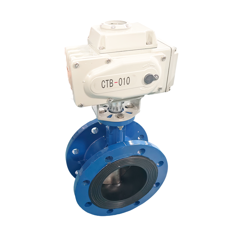 Flanged motorized butterfly valve for large-bore DN200 to DN500 pipeline service