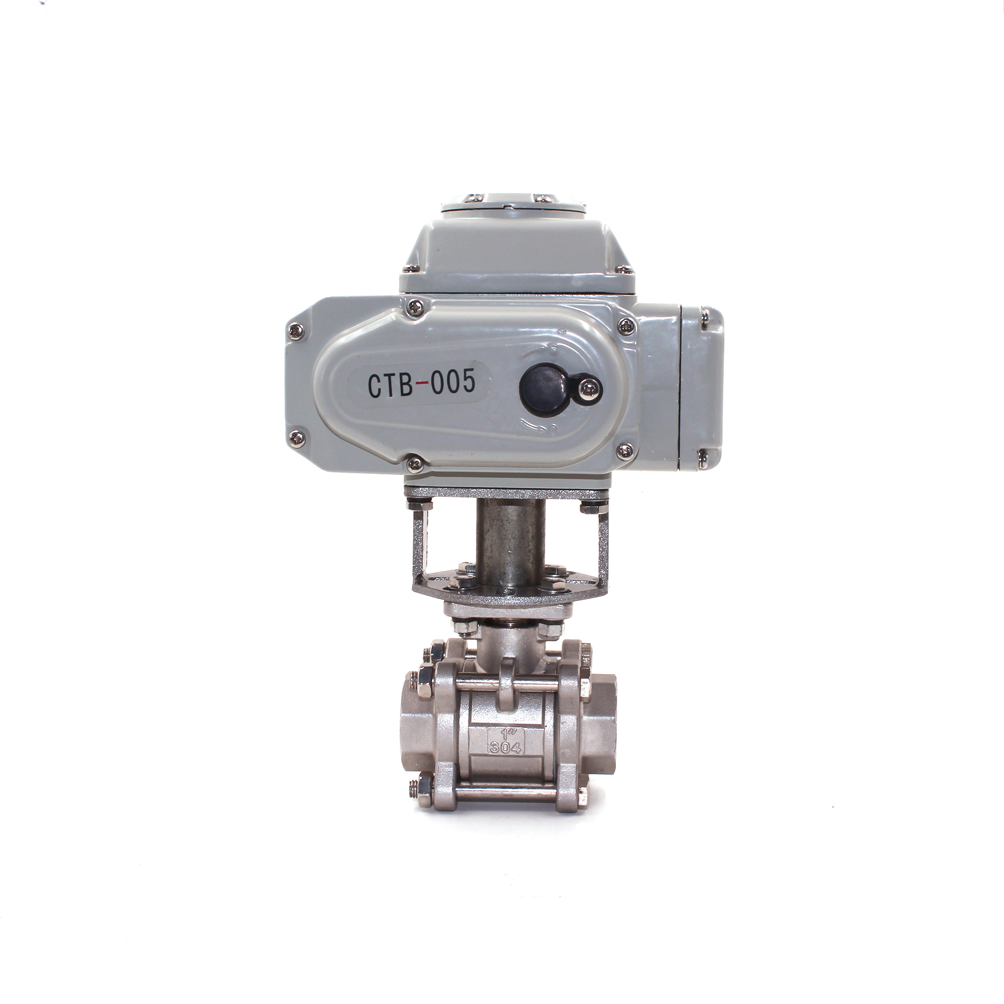 CTB motorized ball valve with manual override for industrial flow control