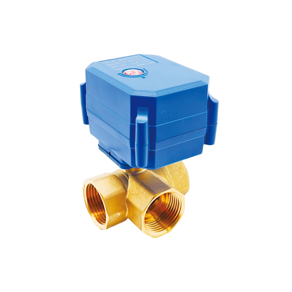 CWX-60P 3-way motorized ball valve port layout for mixing and diverting circuits