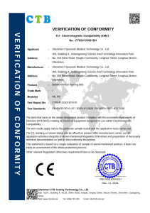 CE EMC Verification of Conformity