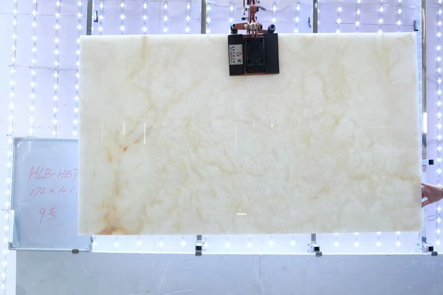 Snow White Onyx countertop slab polished finish