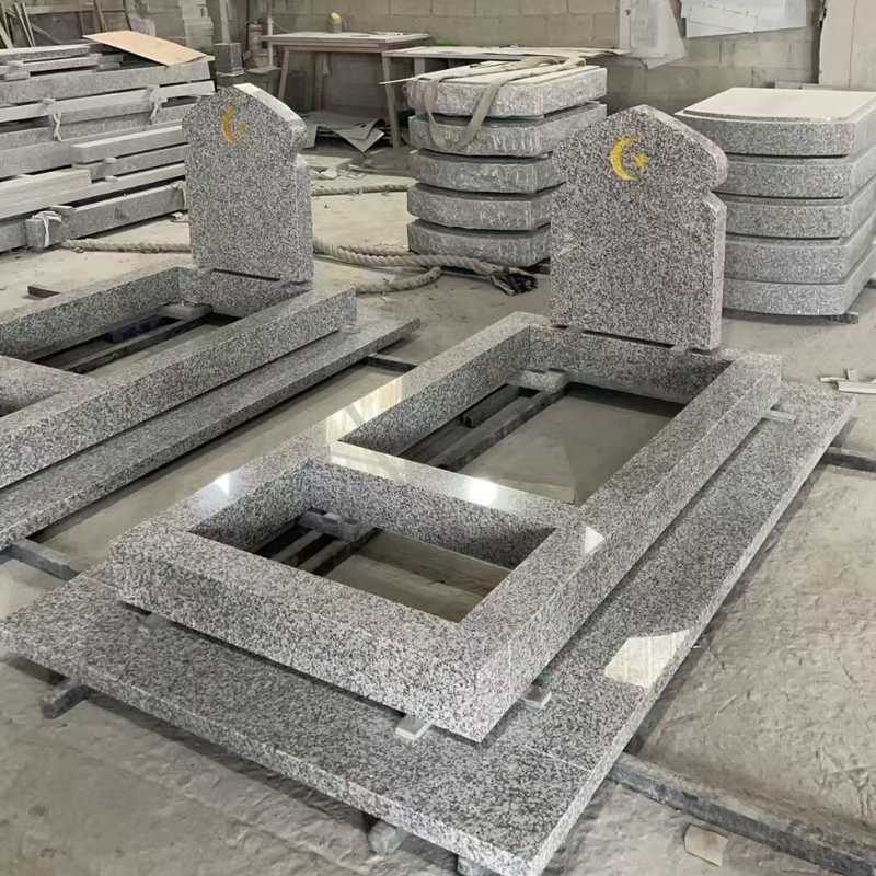 G603 Granite Muslim Monument With Sandblasted Design