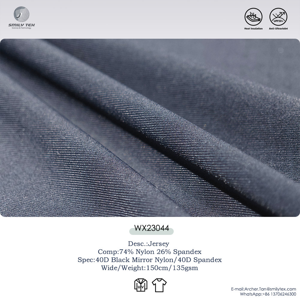 Heat Insulation Anti-UV See-Through Resistant Black Mirror® Functional Polyester WX23044 Navy Blue