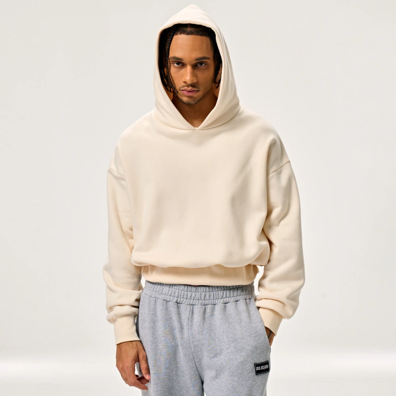Custom Heavyweight Oversized Hoodie - Beige Front
