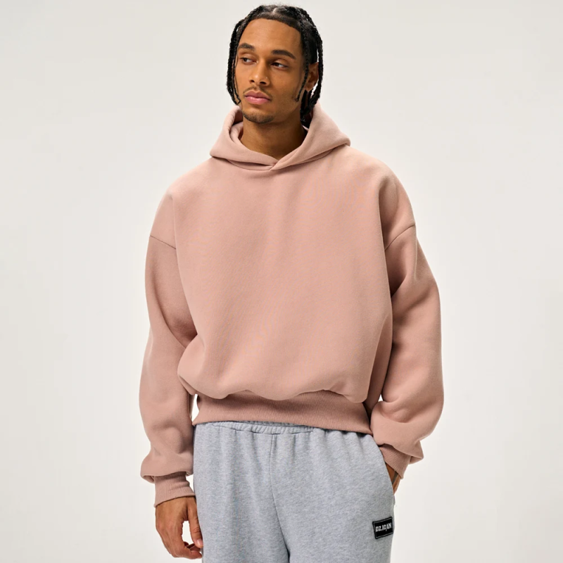Custom Heavyweight Oversized Hoodie - Skin Pink Front