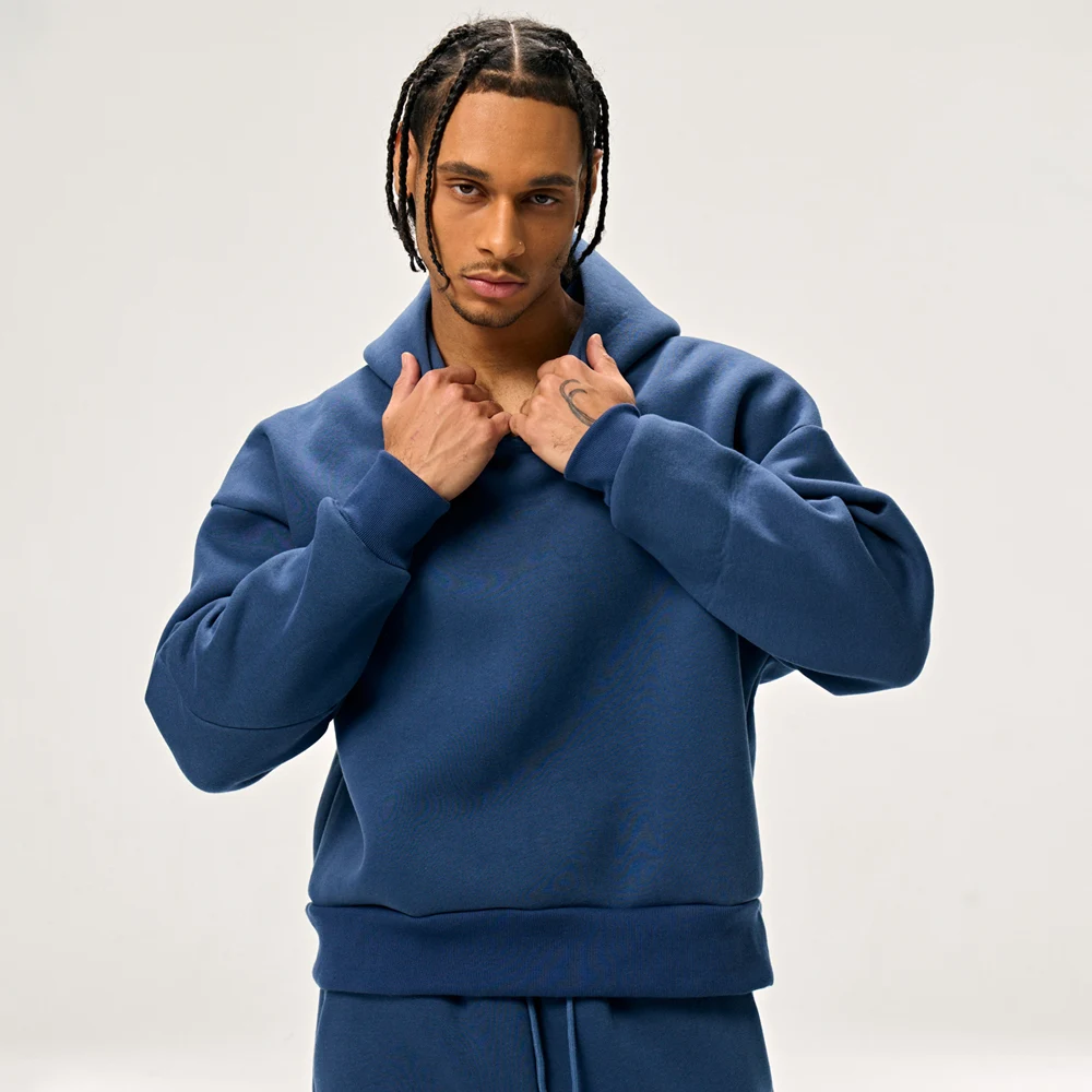 Custom 500 GSM heavyweight hoodie top produced for a DTC label launch collection
