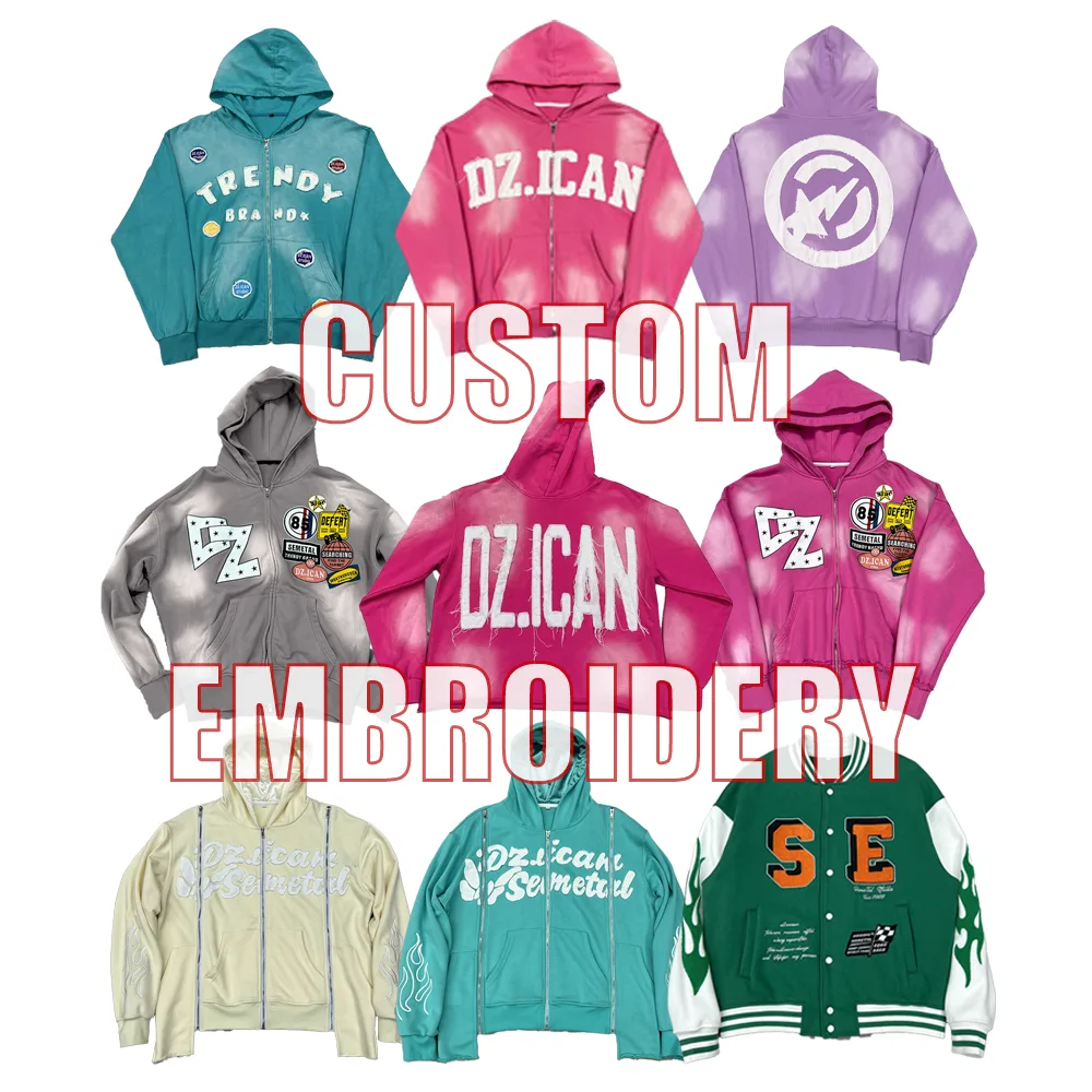 Custom French Terry Vintage Patch Embroidered & Appliqué Hoodie Series