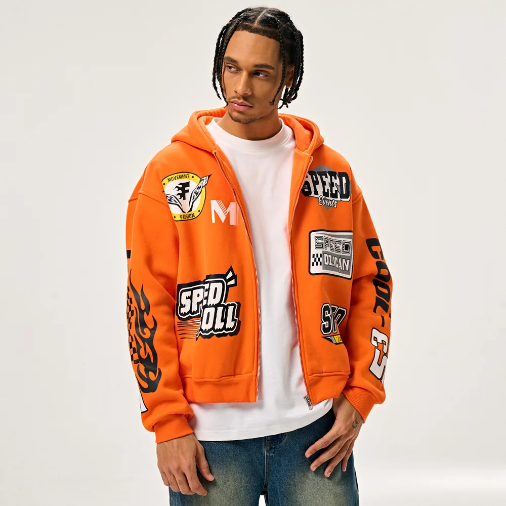 Custom Heavyweight Graphic Cotton Screen Printing Hoodie