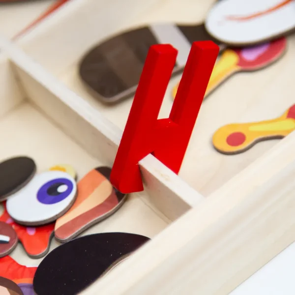 Educational puzzle toy with facial expression pieces for children