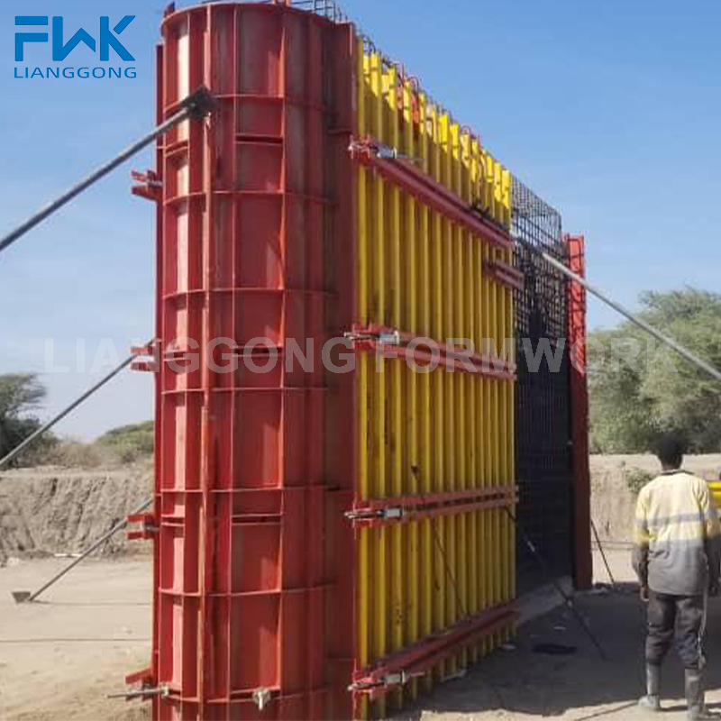 Curved Steel Formwork used for bridge piers in Tanzania