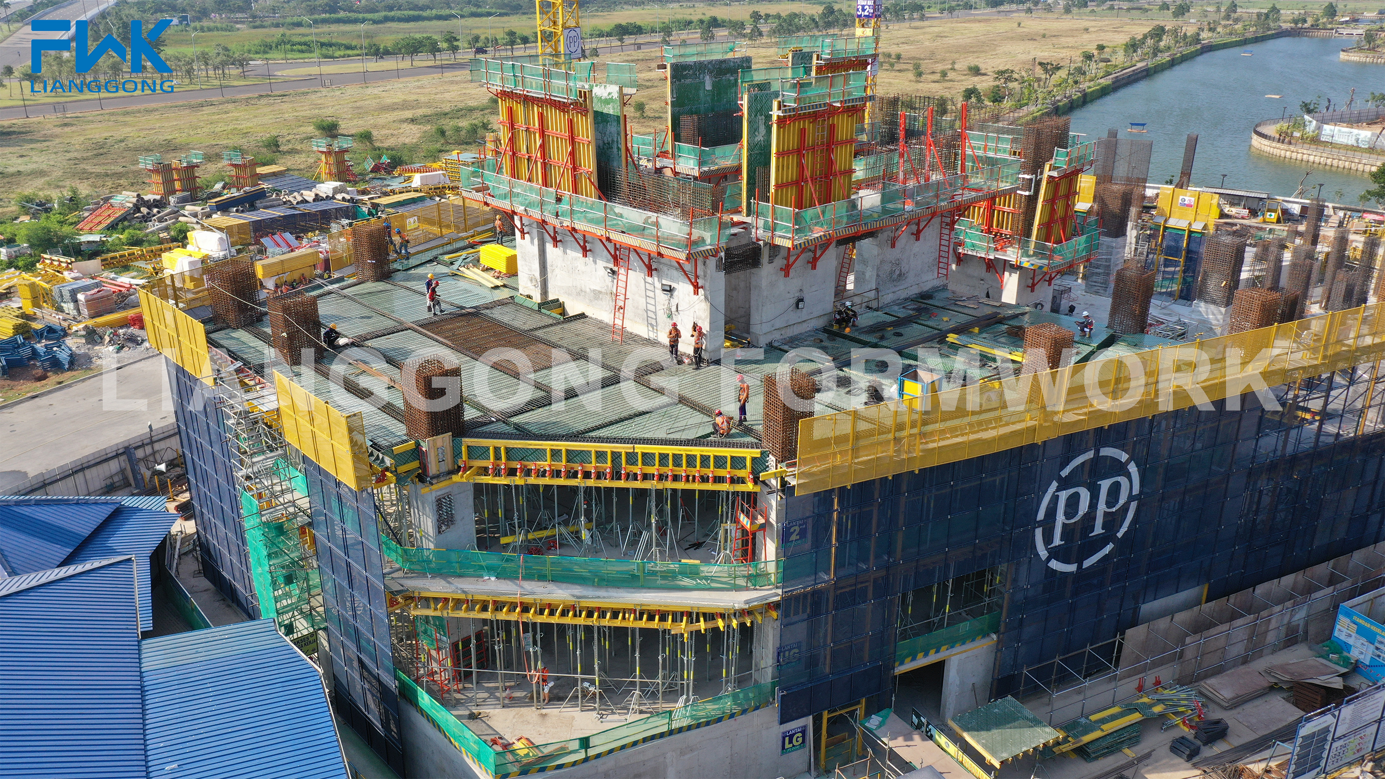 BNI Emerald Tower project in Indonesia using H20 timber beam formwork
