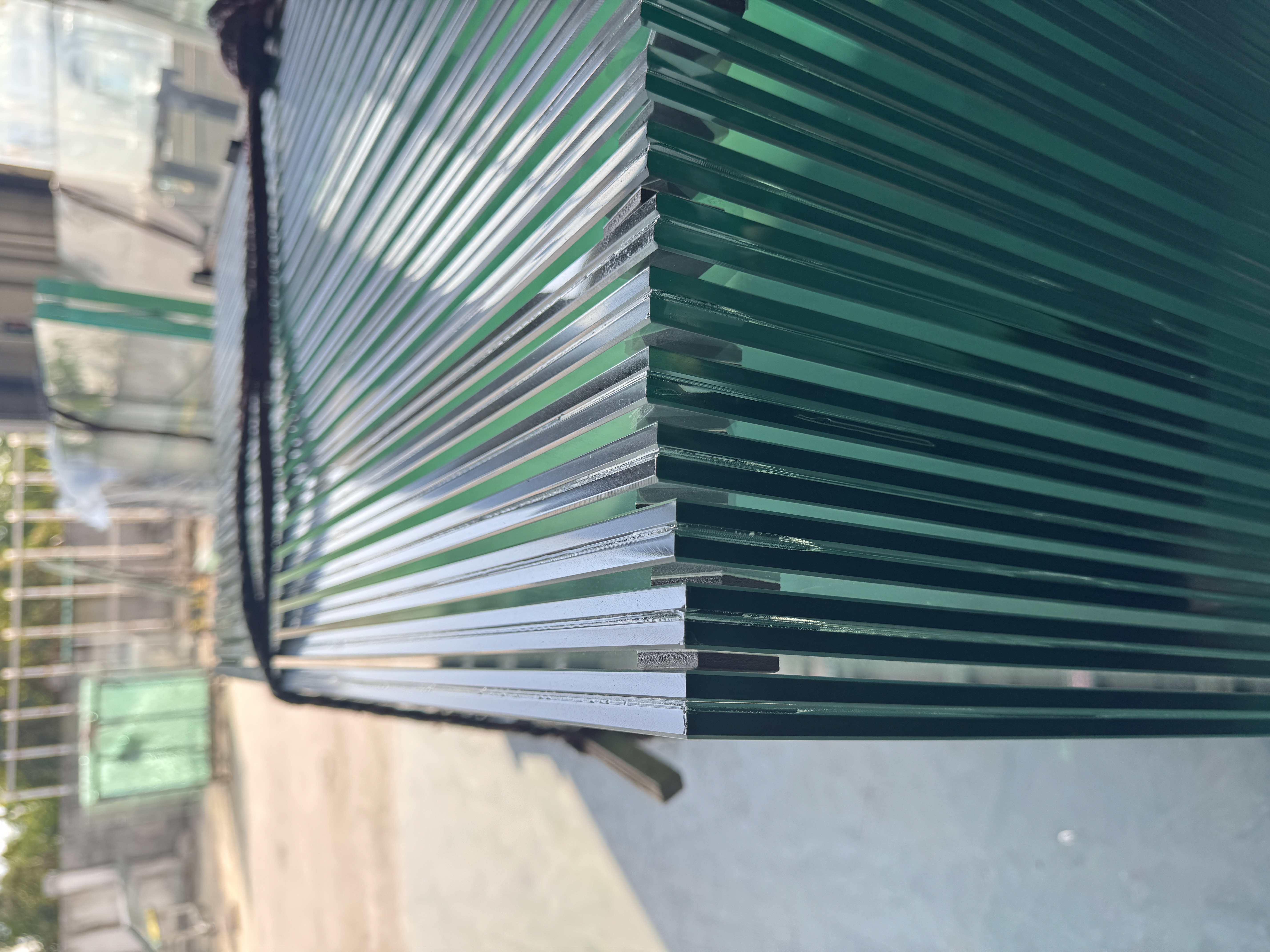Laminated glass in building